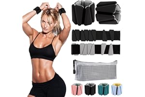Inspack 2PK Adjustable Wrist & Ankle Weights for Women & Men, 2/4 lbs Pair (1/2 lb Each), Weighted Wrist Ankle Straps for Walking, Running, Yoga, Pilates, Physical Therapy, Wearable Weights Bangles Bands Set, 4 Color