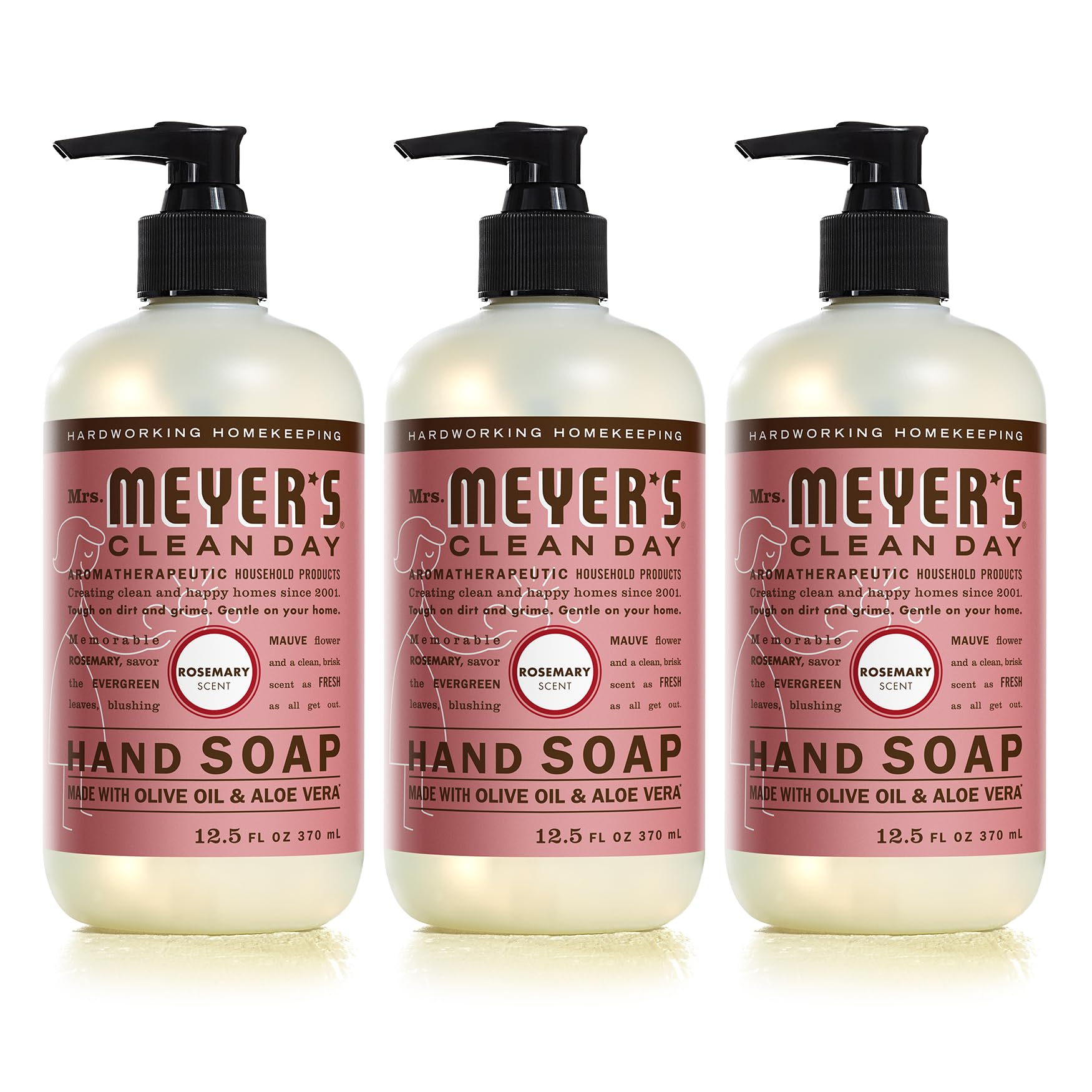 Photo 1 of MRS. MEYER'S CLEAN DAY Liquid Hand Soap, Cruelty Free and Biodegradable Formula, Rosemary Scent, 12.5 oz- Pack of 3