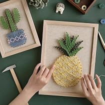 VIONNPPT DIY String Art Kit – Kaktus-Design, 21 X 30 Cm, Mit Rahmen, Nägeln, Faden & Hammer