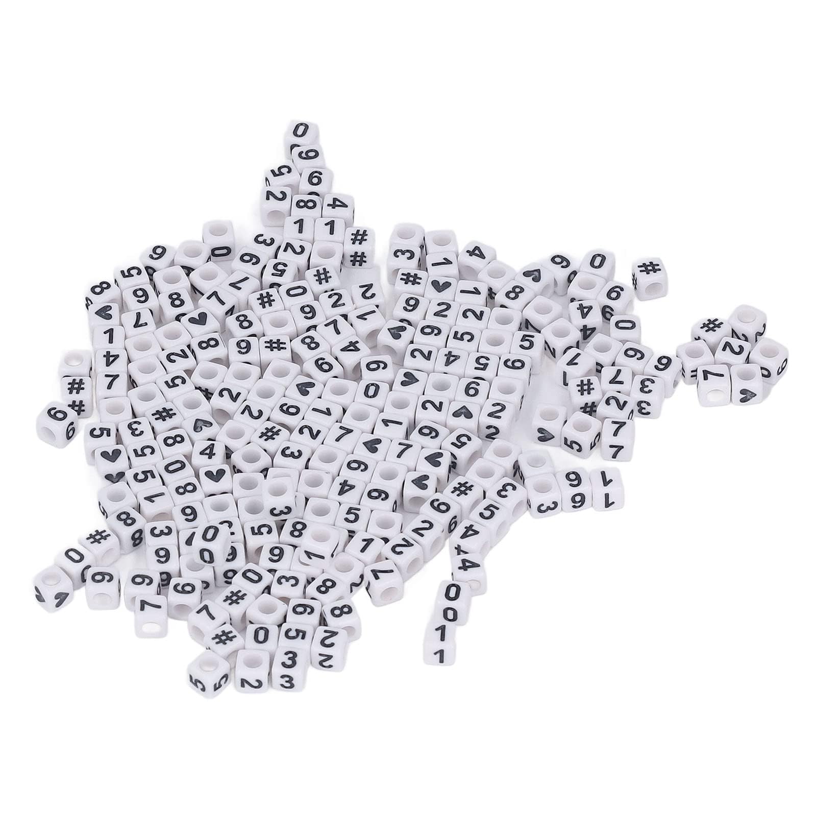 Number Beads,300 Pieces Number Beads for Bracelets Beads 0-9 Flat Round Acrylic Beads for Jewelry Bracelets Necklaces Making DIY Crafting,7x7mm