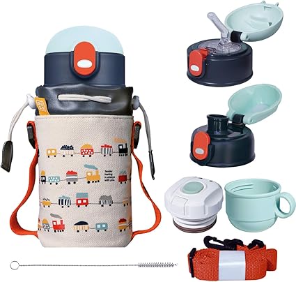 Amazon Goom 水筒 子供 保冷保温 真空断熱 直飲み コップ 付 3wayストローボトル マグボトル 魔法瓶 ポーチ付き Gcc 10vp 3s 470ml 夢想列車 A Apiyoo 水筒 マグボトル 通販