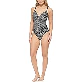 Calvin Klein Women's Standard V-Neck Twist Front Tummy Control One Piece Swimsuit