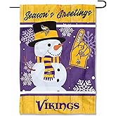 Minnesota Vikings Holiday Winter Snow Garden Flag Double Sided Banner