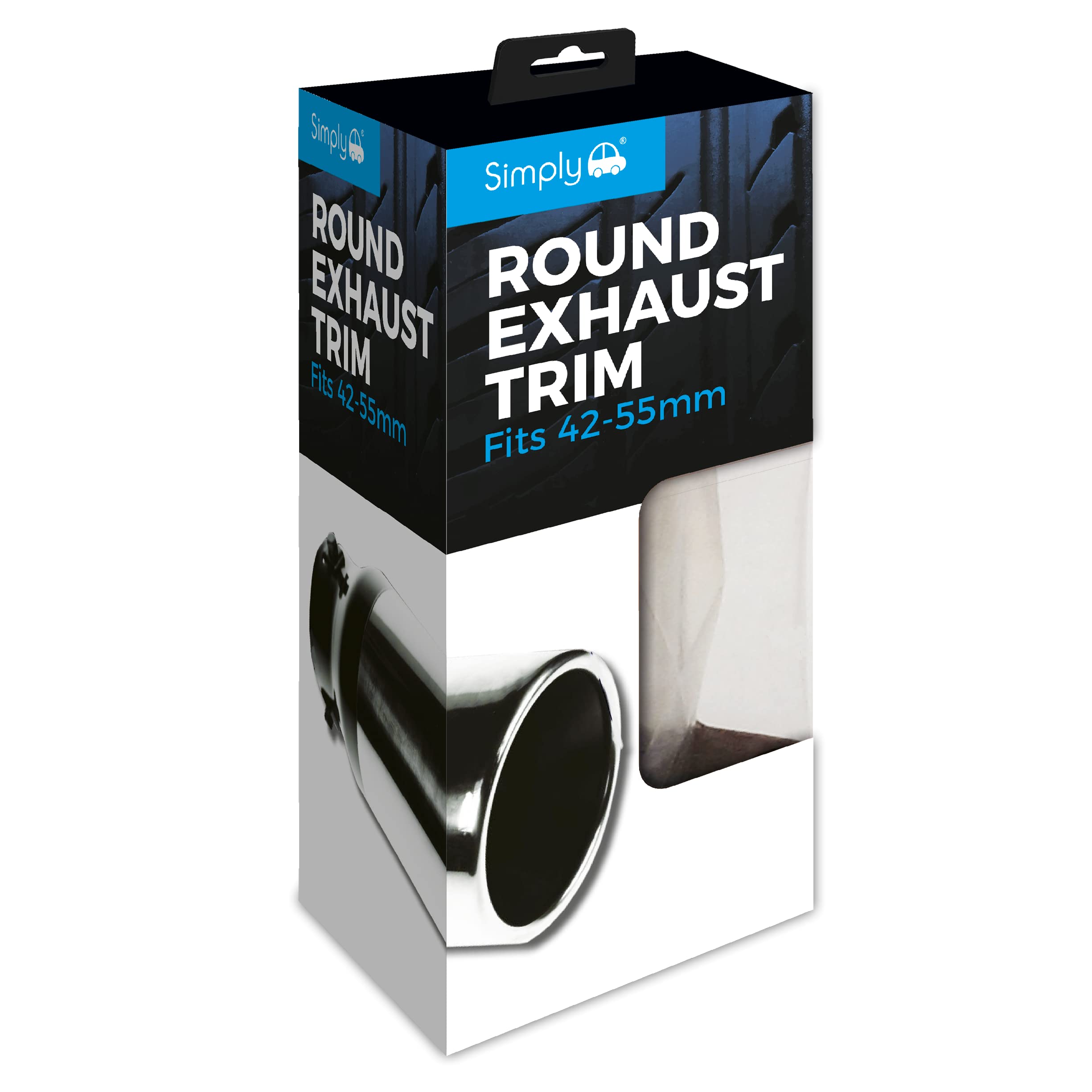 Simply ET007 Stainless Steel Round Exhaust Trim – 42-55mm – Easy to Fit – Wide Compatibility – Corrosion Resistant