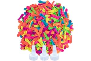 UEERDAND 1700 Pack Water Balloons with Refill Hose Nozzle Eco-Friendly Latex Balloons for Kids Adults Outdoor Water Bomb Fight Games