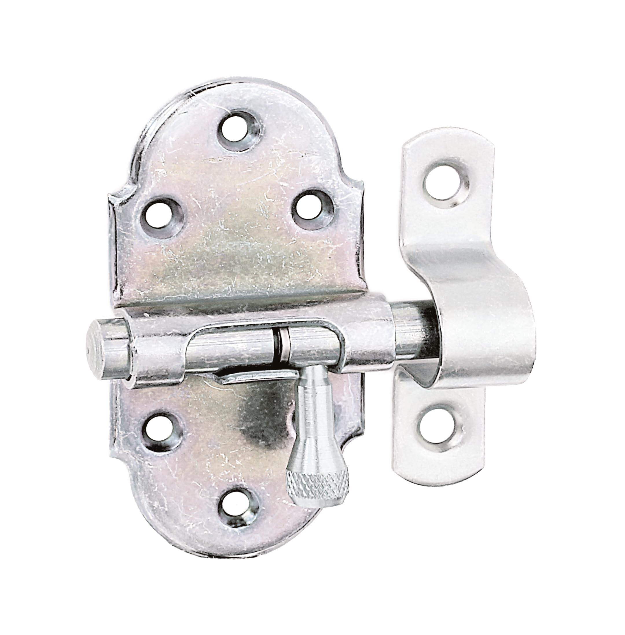 Gah-Alberts 128944 Door Bolt with Brass Button, Yellow Zinc Galvanised Plate 40 x 75 mm/Ø9 mm Bolt.