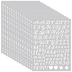 1770 Pcs Alphabet Stickers,15 Sheets White Letter