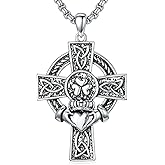 Cargari 925 Sterling Silver Cross Pendant Necklace for Men Women Amulet Necklace Protection Jewelry Religious Gifts(With Gift Box)