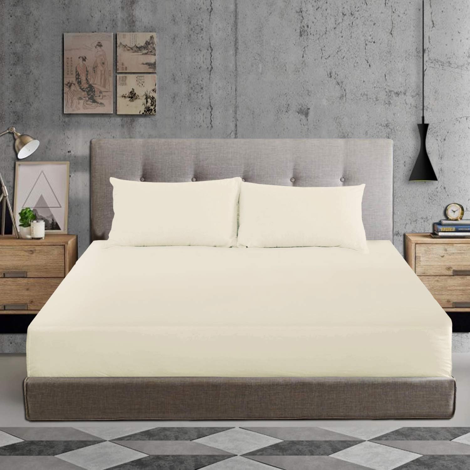 Imperial Rooms Luxuriöser, schlichter gefärbt Spannbettlaken in mehrere