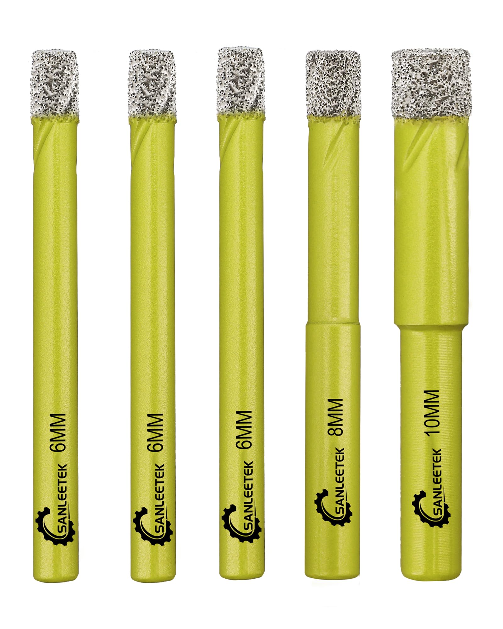 Dry Diamond Drill Bits Set - 5pcs 6/6/6/8/10mm Diamond Hole Saw Kit with Round Shank for Marble Granite Ceramic Porcelain Tile Quartz SANLEETEK — image 1