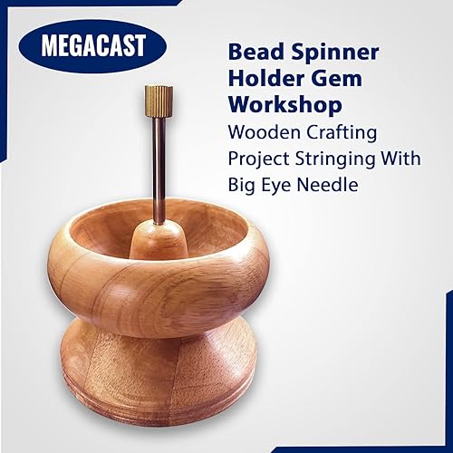 MegaCast Wooden Bead Spinner, Bead Loader Spinner with Needle Jewelry  Making Bead Holder for Craft Stringing B