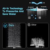 HAUSPROFI Rain Shower Head 8 Inch Square Stainless Steel Ultra Thin High view 5