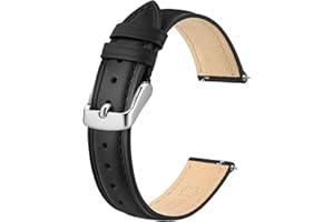 BISONSTRAP Elegant Leather Watch Straps, Quick Release, Watch Bands for Women and Men, Compatible with Watch Lug of 12mm 14mm