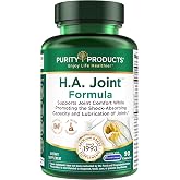 Purity Products HA Joint Formula Hyaluronic Acid + Key CoFactors | Joint + Skin Multi Collagen (Type I, II &amp; III) - 5-Loxin - Olive Fruit Extract, Joint Flexibility + Mobility, 90 Capsules (1)