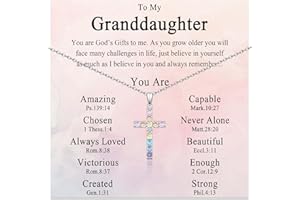 ACOGVN Cross Necklace for Girls Christian Religious Jewelry Gifts for Girls Daughter Granddaughter Sister Niece Friend Birthday Christmas Valentines Easter Graduation Baptism Communion Gift Stocking Stuffers