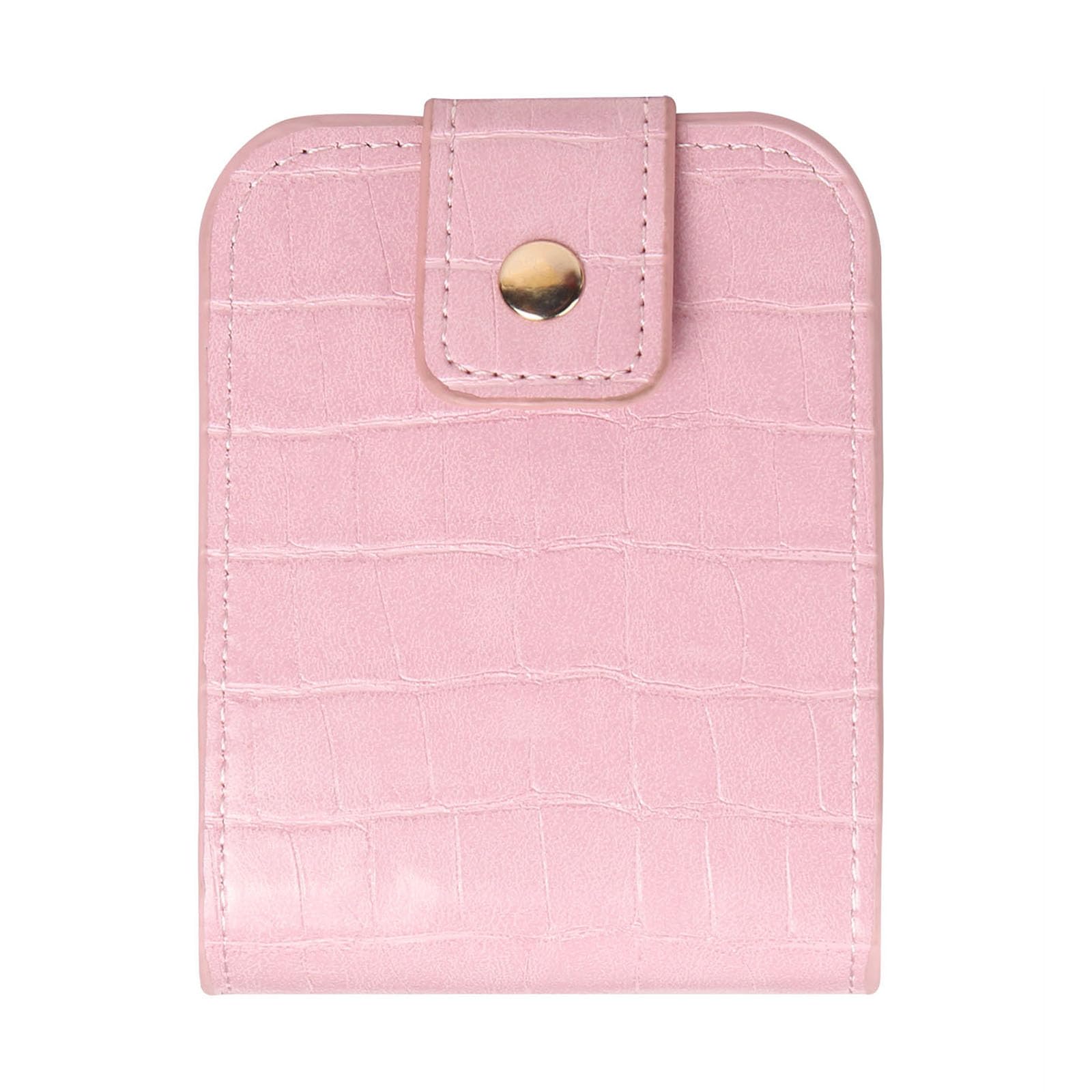 Leather Lipstick Case, Lipstick Organiser Waterproof Lipstick Holder Portable Leather Cosmetic Bag Travel Lipstick Holder with Mirror for Women and Girls (Pink)