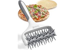 Orblue Pizza Dough Docker, Pastry Roller with Spikes, Pizza Docking Tool for Home & Commercial Kitchen - Pizza Making Accessories that Prevent Dough from Blistering Gray