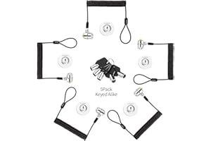 LORADAR Keyed Alike 5Pack Security Hardware Cable Lock Kit,Retractable Cable Lock Portable Keyed Laptop Lock 5Keys 6.2Ft for Monitors, Laptops, MacBooks, Tablets, iPad,Mac Mini,