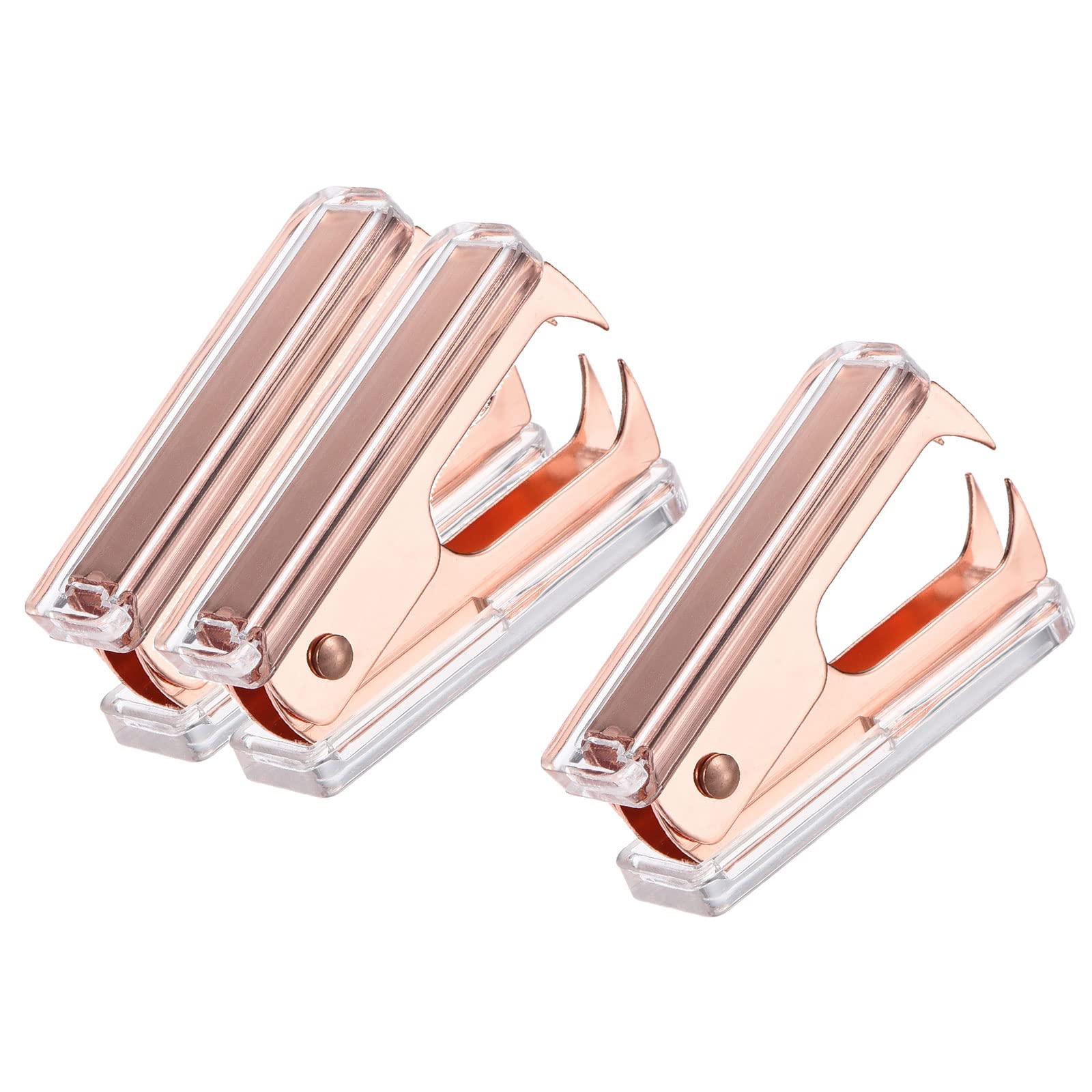 YOKIVE 3 Pcs Staple Remover, Office Staplers Puller | Easily Remove Staples Great for Office Home Desktop Accessories (Rose Gold)