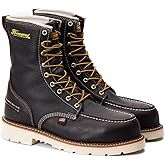 Thorogood 1957 Series 8” Waterproof Steel Toe Work Boots for Men - Full-Grain Leather with Moc Toe, Slip-Resistant Heel Outsole, and Comfort Insole; EH Rated, Briar Pitstop - 11 M US