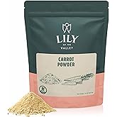 LILY OF THE VALLEY Carrot Root Powder - Great for Baking, Smoothies, Shakes - Source of Fiber & Vitamin A - Natural Food Colo