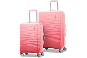 American Tourister Cascade Hardside Luggage with Spinner Wheels, 2PC SET 20/24, Dynamic Pink