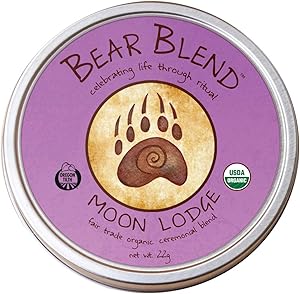 Moon — Bear Blend Organics Ceremonial Herbal Smoking Blend — Handcrafted Nicotine-Free Tobacco Alternative Used with Herbal Cigarettes, Pipes, and Tea