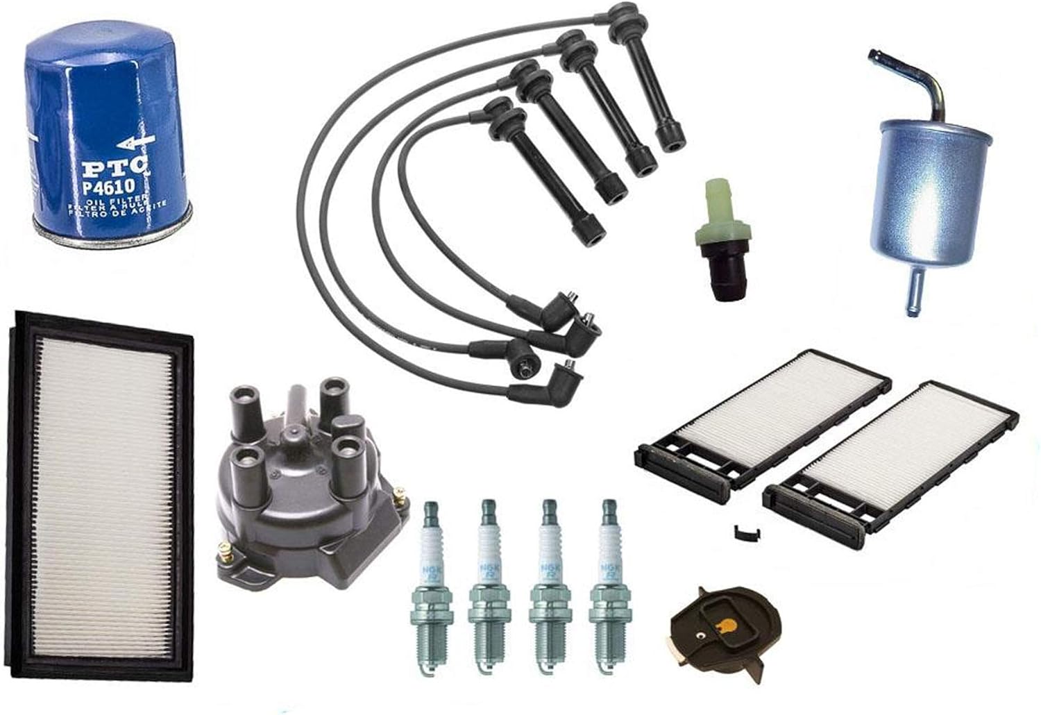 12pc Tune Up Kit Wires Distributor Cap Rotor SparkPlugs for Nissan Altima 9801