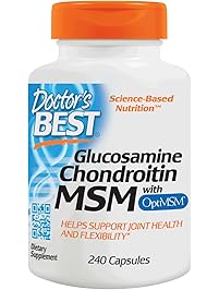 Doctor's Best Glucosamine Chondroitin MSM with OptiMSM, Joint Support, Non-GMO, Gluten Free, Soy Free, 240 Caps