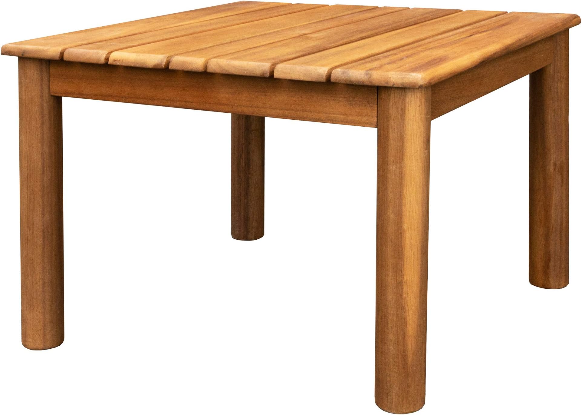 Villa Acacia Wooden Outdoor Side Table, 20 Inch Square, Weather Resistant for Patio and Backyard, Brown