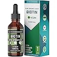 VITBOOST Extra Strength 10,000mcg Biotin Liquid Drops with Organic Berry Flavor | 60 Servings | Vegan Formula Supports Hair Growth, Strong Nails, Healthy Skin | NO Artificial Preservatives