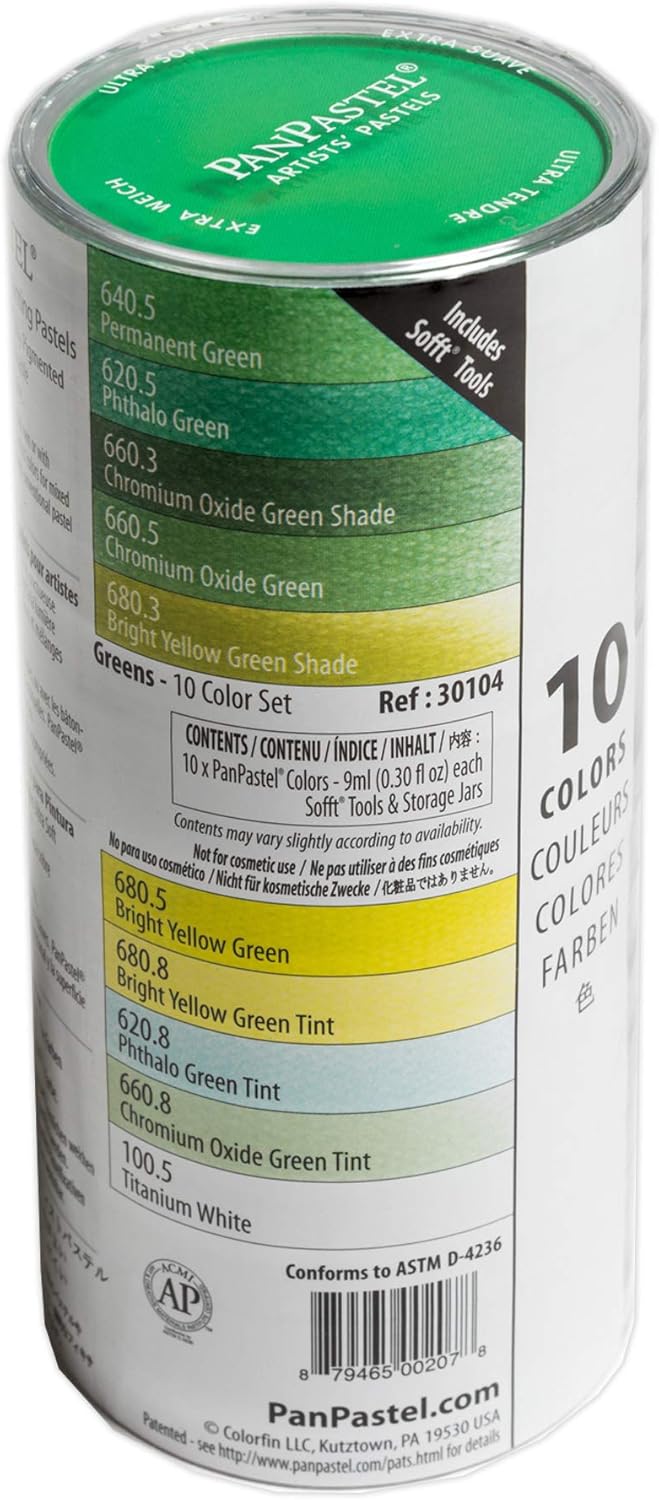 PanPastel 10-Farben-Set Grüntöne, Multicolor, 1 count (Pack of 10)