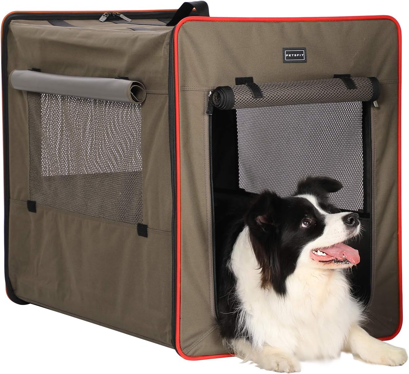 Petsfit Sturdy Wire Frame Soft Pet Crate, Collapsible for Travel