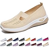 Orthopedic Shoes for Women,Womens Wide Width Breathable Sneaker Comfortable Non Slip on Sneakers Lightweight Arch Support Soft Foam Cushion Women's Woven Diabetic Walking Nurse Shoes