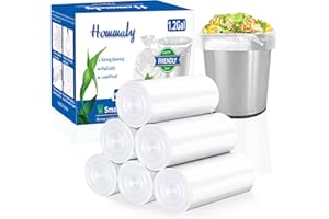 HOMMALY 1.2 gallon trash can liners,Small clear Garbage Bags 300,Extra Strong 1.2 Gal Trash Bag,Fit 4.5-6 liters trash Bin Liners for Home Office Kitchen