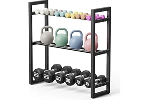 Pickpiff 3 Tier Dumbbell Rack Weight Rack Stand Only for Home Gym Storage Organizing Dumbbells Up to 390 lb Capacity