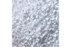 OEEKOI 1000+Pcs Fuse Beads - 5mm Melting Beads Bulk Refill for Crafts, Ideal for Christmas Birthday Gifts, White