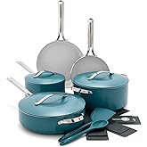 GreenPan Nova 10-Piece Cookware Pots & Pans Set, Oprah’s Favorite Things 2024, PFAS-Free Ceramic Nonstick, Fry, Sauté, Stockpot, Utensils, Lids, Induction Suitable, Dishwasher & Oven Safe, Deep Teal