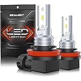 SEALIGHT H11 LED Fog Lights 4800lm, H16 H8 H9 LED Fog Bulbs Lamps High Power 12 CSP Led Chips 6000K White
