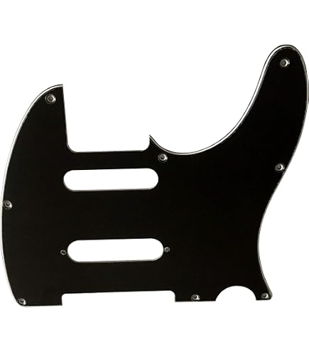 Pickguard Guitare Tele Esquire Vintage - Noir Verni, 5 Trous, épaisseur 2mm, Compatible Fender