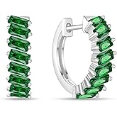SeiMios 925 Sterling Silver Huggie Hoop Earrings for Women Birthstones Jewelry Gift