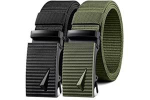 YOORAN Web Belt Tactical Belt Heavy Duty Nylon Ratchet Belt Automatic Buckle Adjustable Belt, Gift Box
