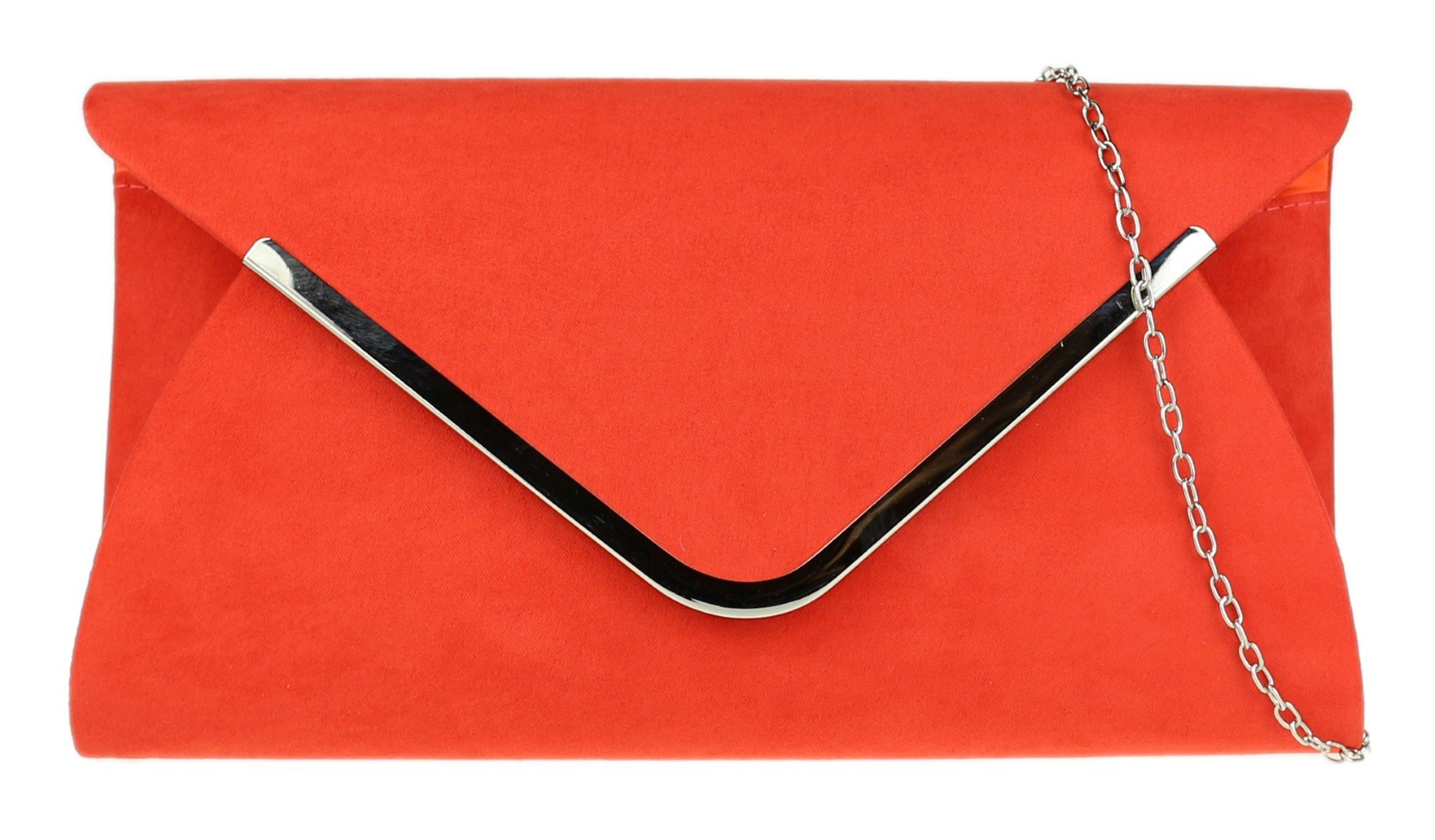Girly Handbags Womens Envelope Clutch Bag (Scarlet)