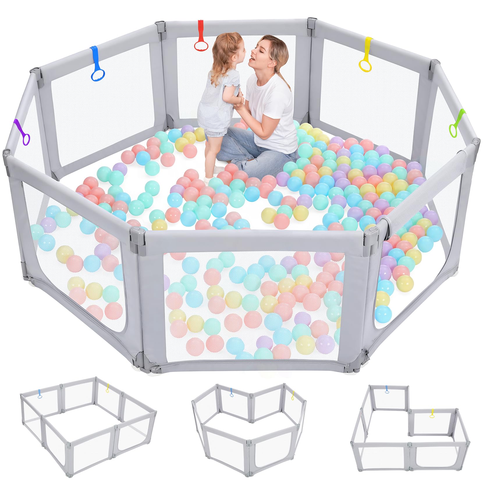 Dripex Foldable Playpen, Extra Large Baby Playpen, 71