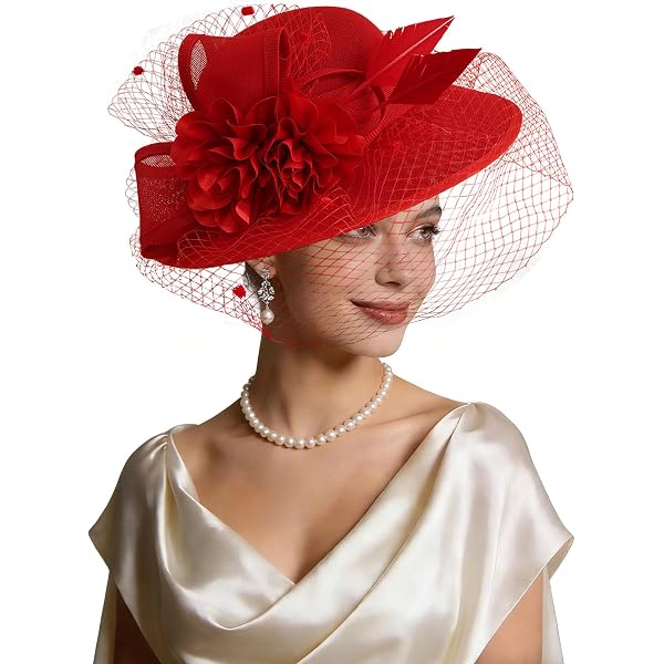 HIMESPORT Wedding Bridal Derby Bowler Hats for Women Ladies 