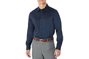 Amazon Essentials Men's Regular Fit Long Sleeve Wrinkle Resistant Stretch Dress Shirt