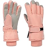 Vikodah Kids Ski Gloves Winter Warm Glove Outdoor Thermal Snow Finger Mittens for Boys Girls 5-10 Years