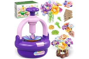 TINGINGYULI Arts and Crafts Kit for Kids Ages 4-8,Flower Bouquet Toys,DIY Flower Market Toys,Build Your Flower Bouquet,Educational Christmas Birthday Gifts for 3 4 5 6 7 8 9 Year Old Girls-Purple