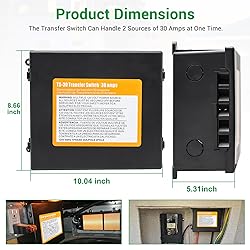KUTTOLE 30 Amp Transfer Switch, Automatic Generator
