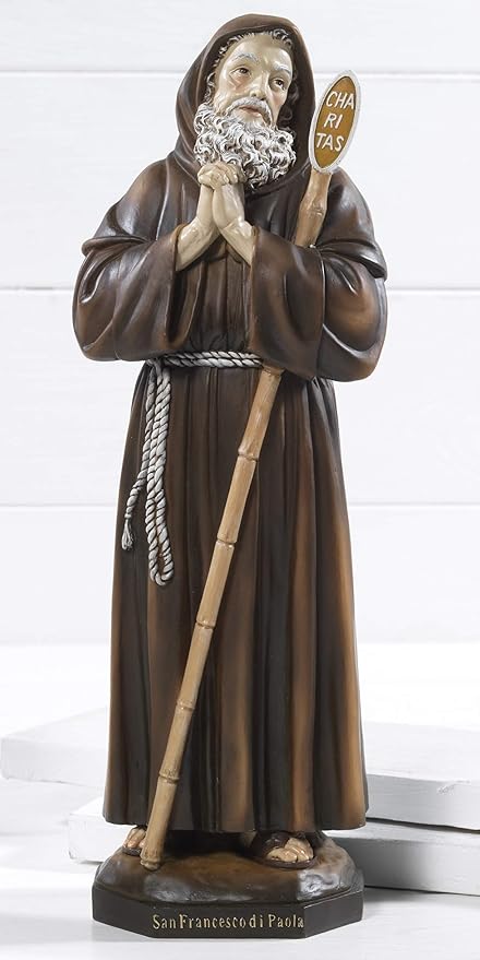 Statua San Francesco Di Paola Cm 21 In Resina By Paben Amazon It Casa E Cucina